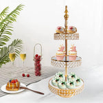 présentoir cupcakes or strass élégant support métal miroir classique desserts table basse service thé