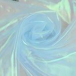 tissu organza holographique brillant rose violet bleu vert translucide moderne élégant polyester