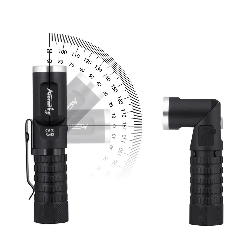 lampe torche rechargeable led noire anti dérapante mode pratique camping