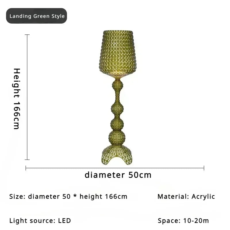 lampe sol moderne vert bleu noir blanc led acrylique intérieur
