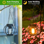 Lanterne solaire suspendue moderne papillons colorés chaîne métallique filet transparent patio jardinextérieur