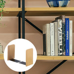 Détail de la base métallique des serre-livres en bois