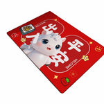 tapis traditionnel chinois rouge motifs lanternes symboles bonheur tissage résistant extérieur porche