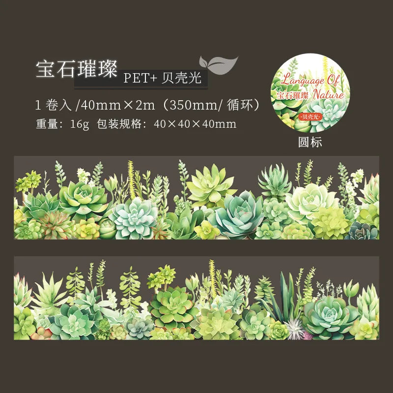 ruban washi multicolore fleurs cactus moderne journal scrapbooking projet diy planner cartes adhésif