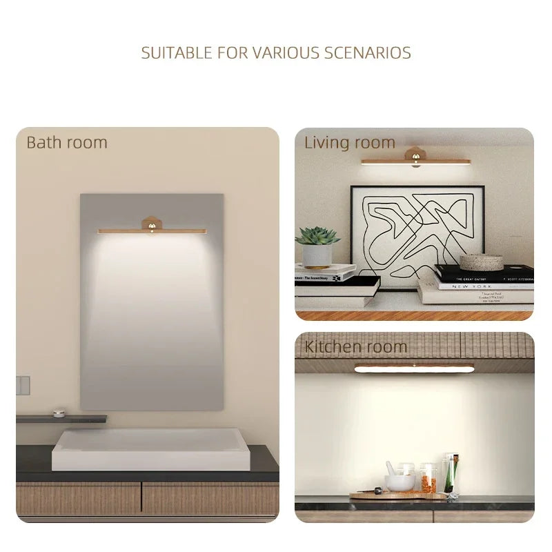 veilleuse led rectangle bois naturel finition mate aimantée interrupteur tactile lumière douce chambre moderne