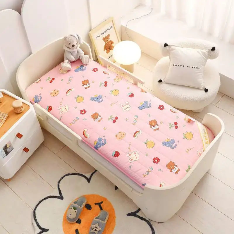 matelas bébé 120x60cm double faces motifs animaux doux rose blanc bleuclair