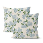 taies d'oreiller lin vintage fleurs hortensia non toxiques respectueux environnement hôtelière 450x450mm