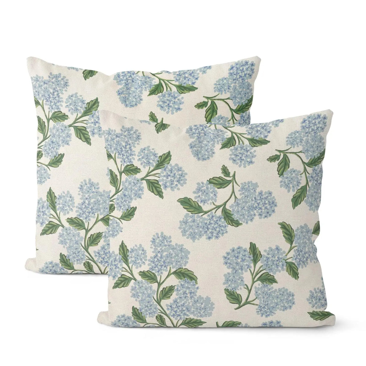 taies d'oreiller lin vintage fleurs hortensia non toxiques respectueux environnement hôtelière 450x450mm