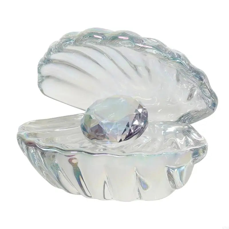 boîte bijoux transparente multicolore imprimée coquillages artisanale décoration