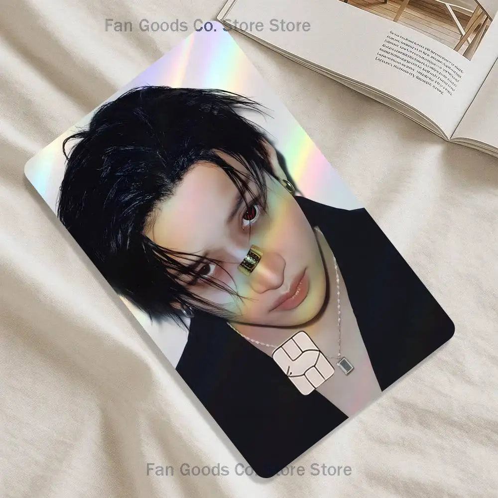 autocollant decoratif carte visite multicolore effet holographique image personnage accessoire moderne populaire pvc 85.6x53.98mm