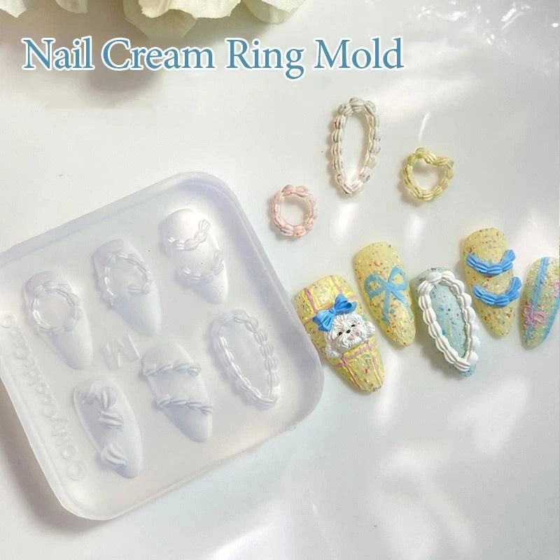 moule silicone nail art décorations motifs floraux tresses rubans nœuds mignon créatif ongles