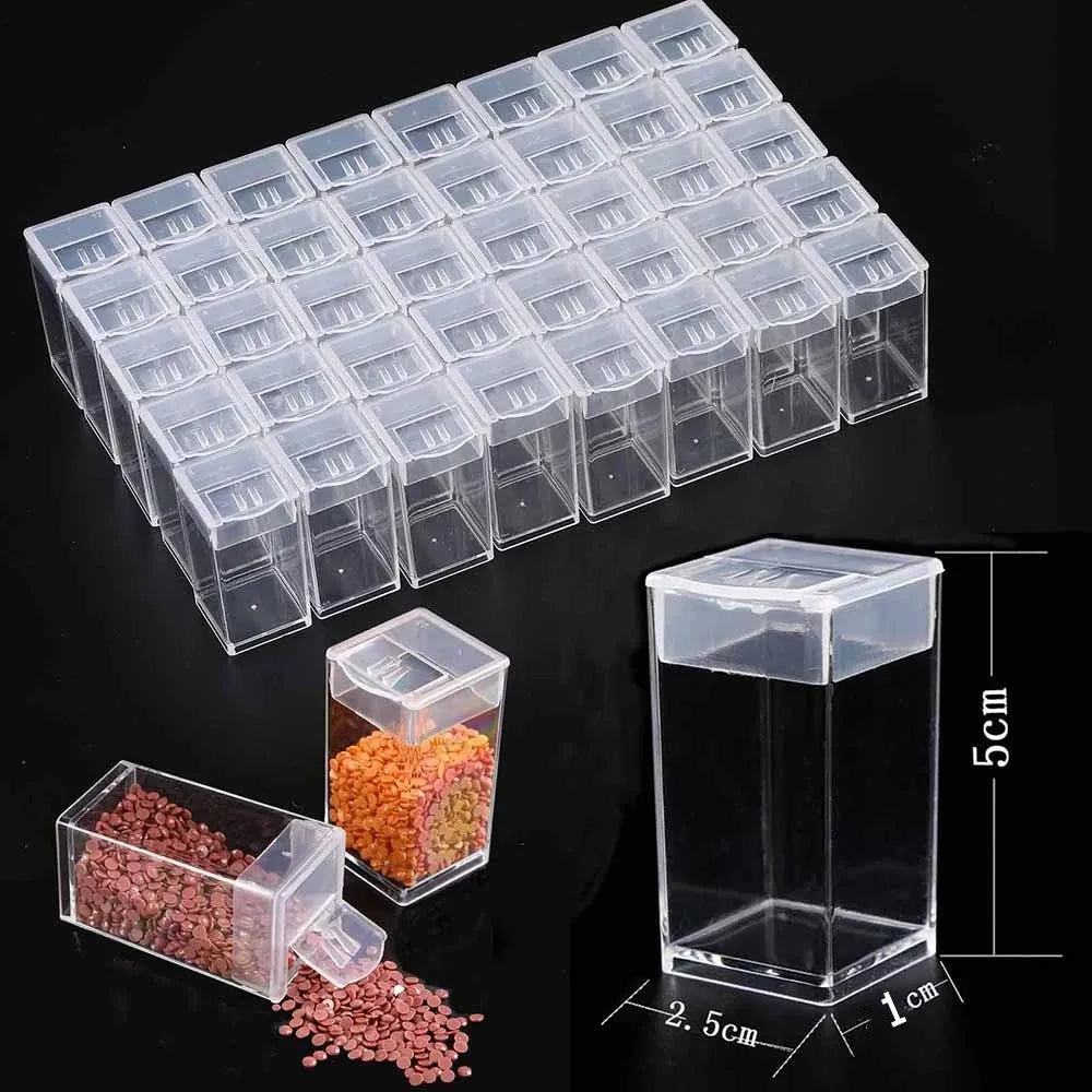 boîtes rangement transparentes modernes clips couleur outils stockage organisation accessoires peinture acrylique