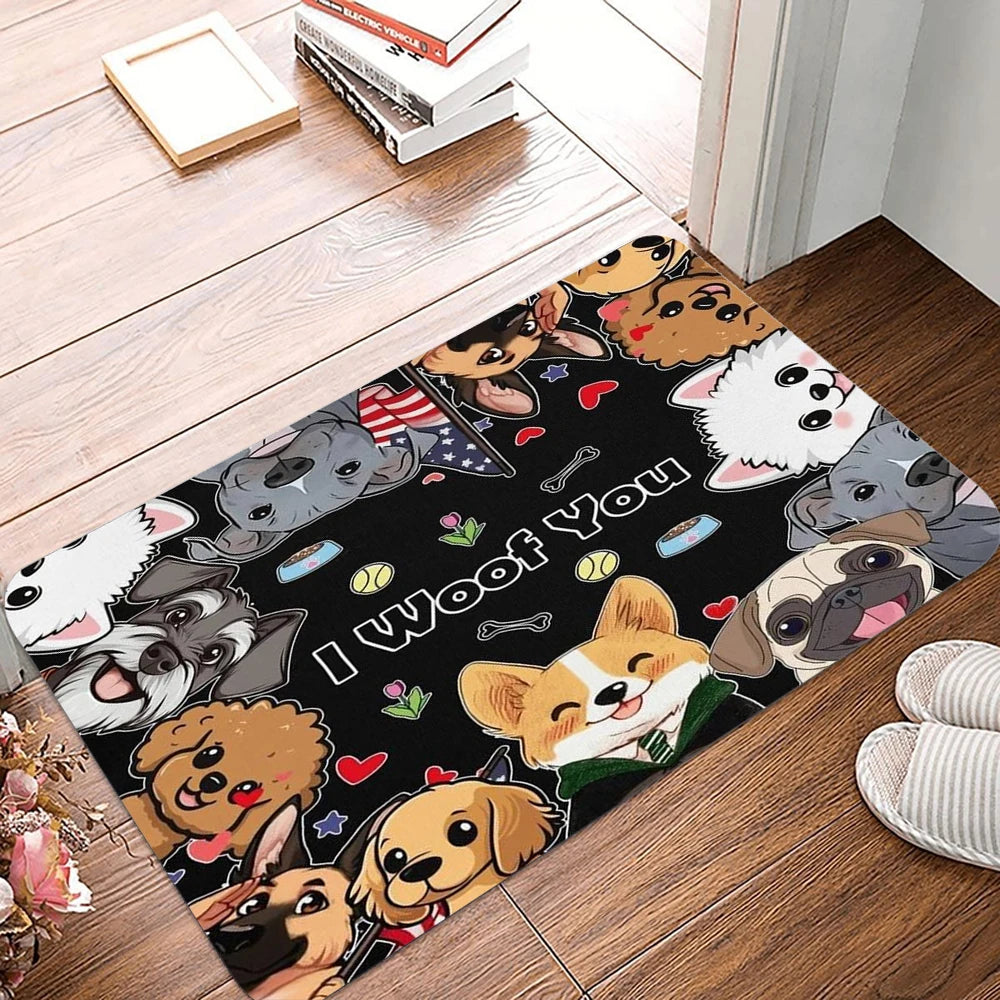 tapis porte chien motif mignon Noël décor maison intérieur moderne petit 30x50cm