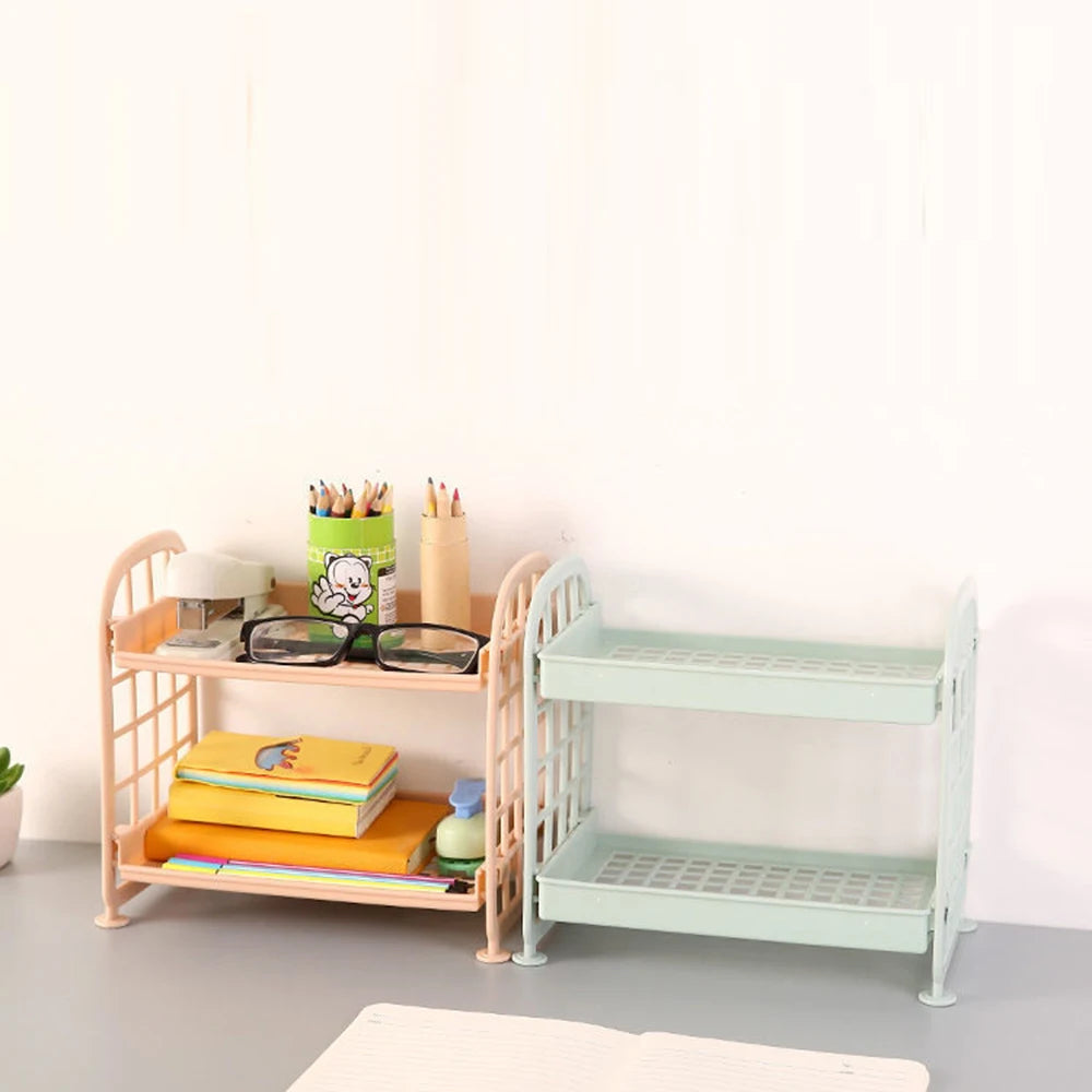 étagère deux niveaux moderne minimaliste beige vert pastel rose pastel grille tailles régulières livres