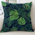 coussin carré moderne feuilles tropicales 100% polyester 35x35cm 45x45cm 50x50cm 60x60cmversible lavable