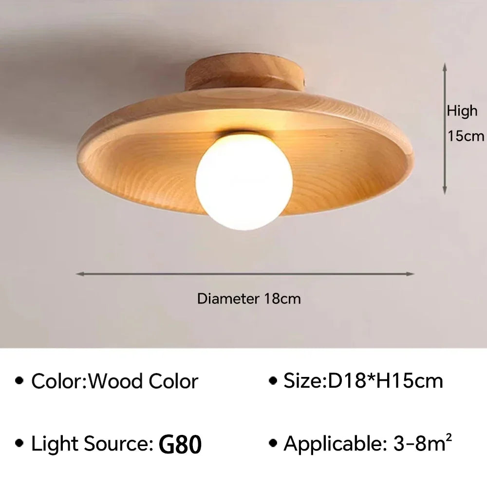 lampe moderne bois blanc texture naturelle éclairage scandinave chambre couloir enfant