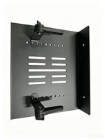 support mural projecteur noir moderne grille perforations clips vis 28cm 23cm