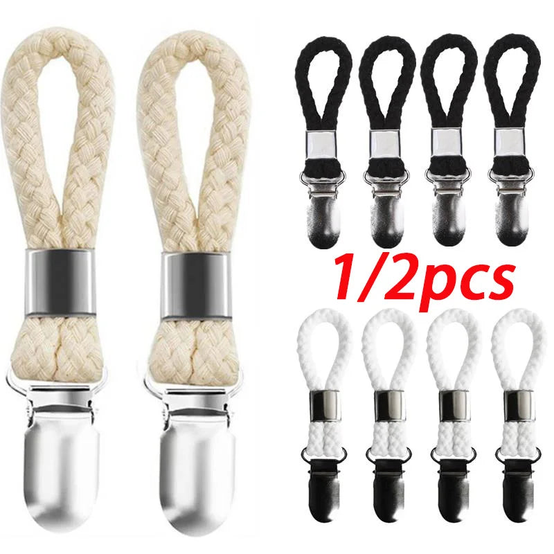 pinces serviettes corde tressée moderne couleur beige noir blanc rouge vert clips magnétiques salle