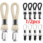 pinces serviettes corde tressée moderne couleur beige noir blanc rouge vert clips magnétiques salle