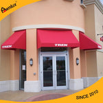 store d'angle rouge opacique classique manuel extérieur restaurant sunshade tringles aluminium polyester