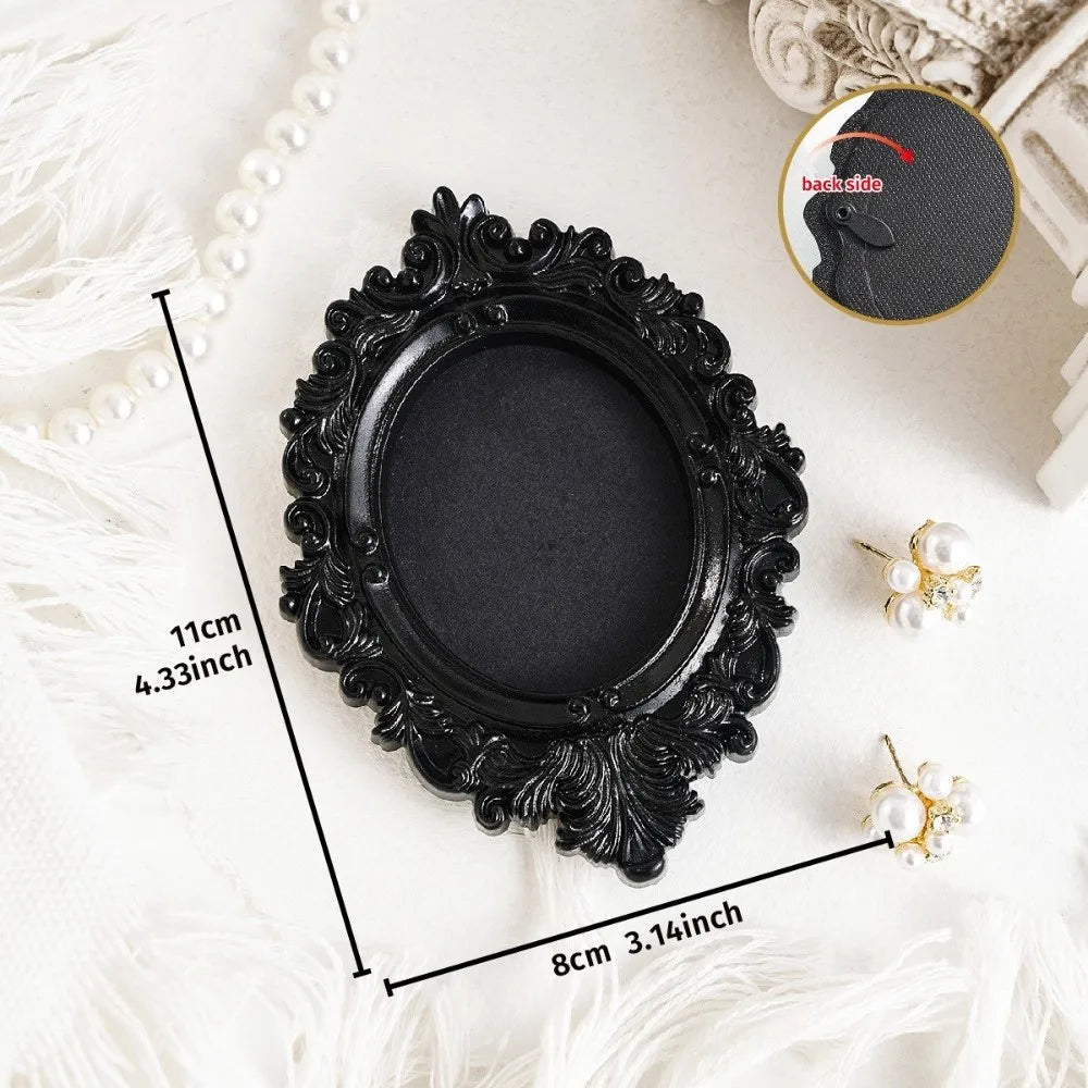 cadres décoratifs noirs ornements baroques classiques adhésifs papier noir brillants intérieurs suspension miroir fixations