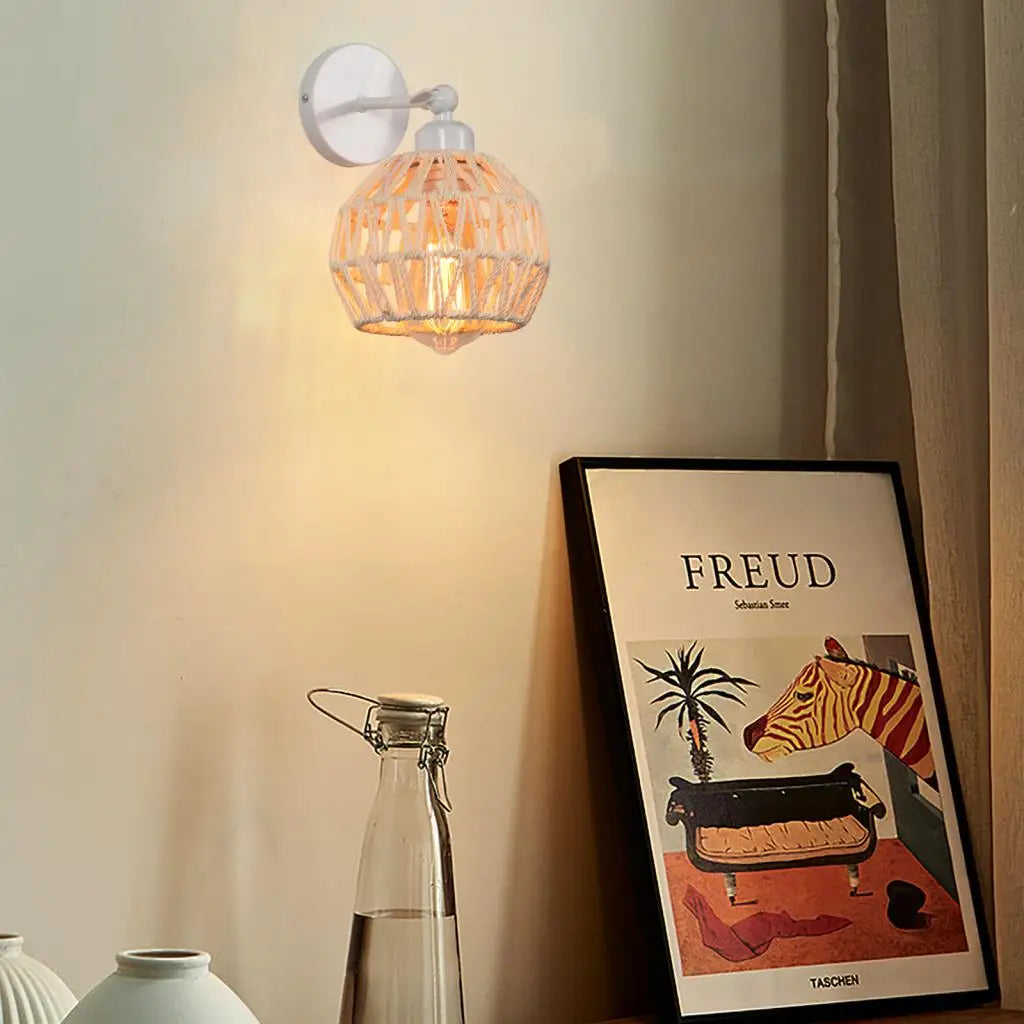 lampes murales rustiques tressage corde bohème chambre salon étude entree