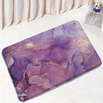 tapis toilette moderne marbre abstrait bleu vert violet non glissant salle bain ensemble pièces
