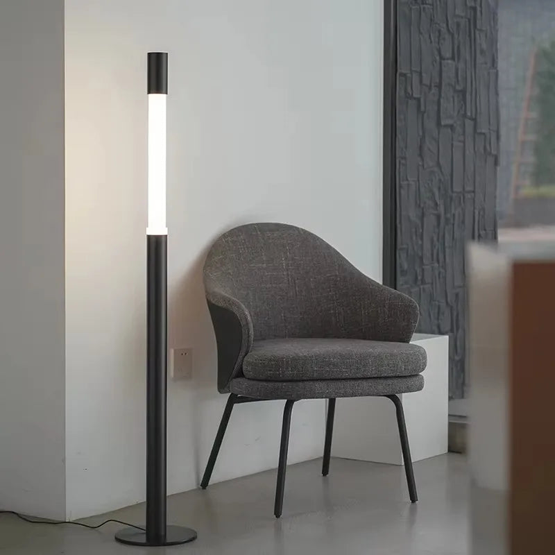 lampe sol moderne interrupteur tactile lumière led noir blanc gris