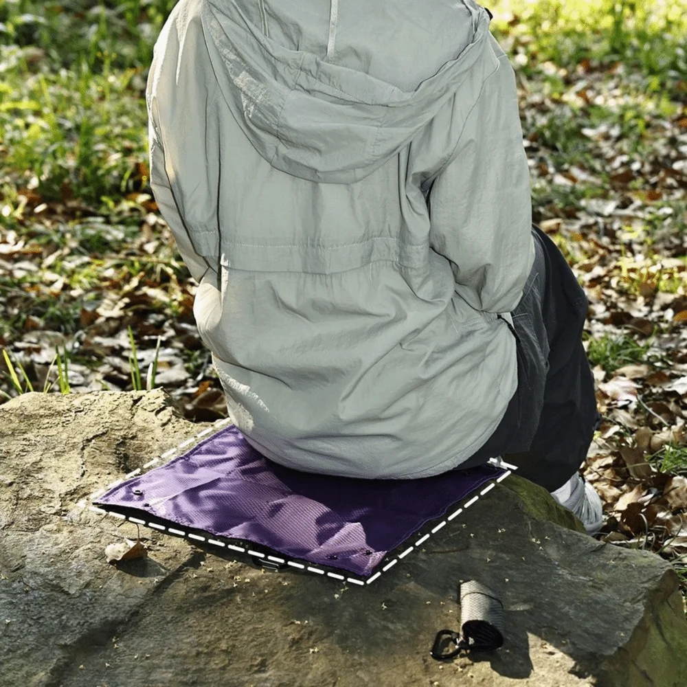 plateau pliable tissu violet utilitaire outdoor myrtilles oranges tissage texturé imperméable multifonctionnelextérieur