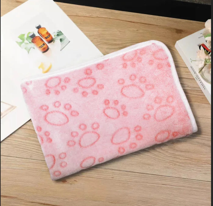 couverture animaux douce imprimé pattes gris rose confortable lavage main chiens différentes tailles