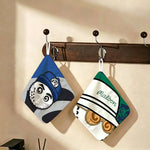 serviette main suspendue polyester coton dessin animé crochets cuisine salon