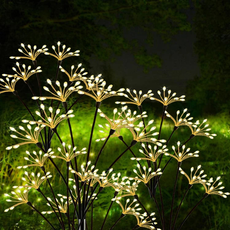 guirlande lumineuse solaire fleurs dorées éclairage extérieur moderne led autoinstallation ip65