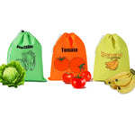 sac rangement fruits légumes polyester écologique imprimé bananes tomates choux moderne pratique cuisine