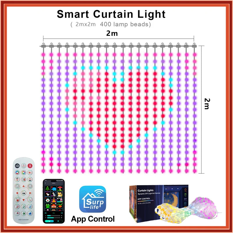 guirlandes led modulables multicolores pixel art motifs variés app contrôlables waterproof ip65