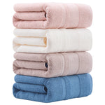 serviettes bain coton rose clair blanc bleu marine rayures horizontales classiques 70x140cm 34x74cm