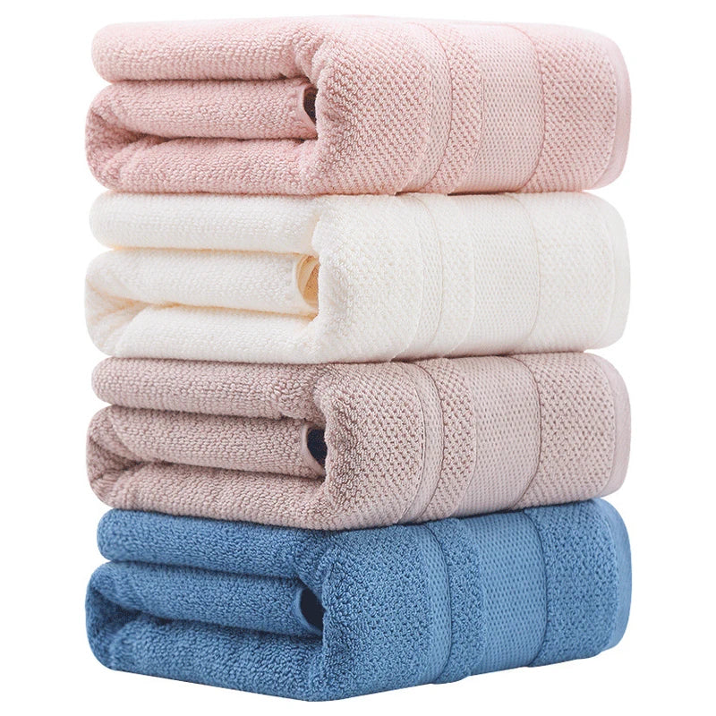 serviettes bain coton rose clair blanc bleu marine rayures horizontales classiques 70x140cm 34x74cm