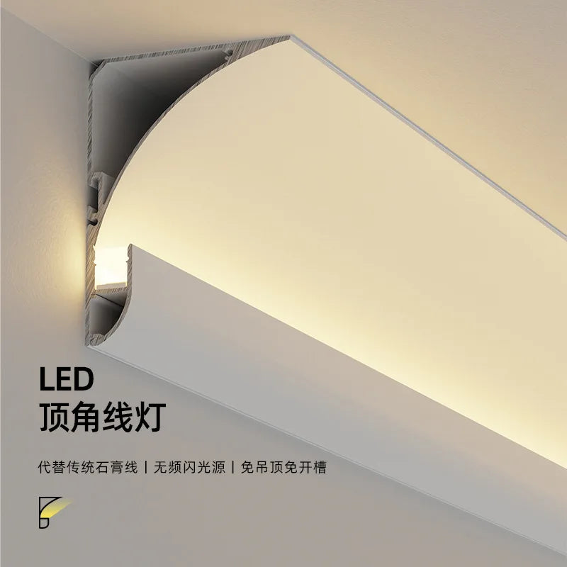 profilé aluminium led cornière éclairage linéaire cuisine salon plinthe moderne blanc noir
