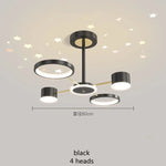 plafonnier led moderne ciel étoilé lune salon chambre enfant noir doré