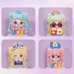 poupées décoratives 3d colorées tresses adhésif diy feuilles pré coupées cheveux personnages bandeau