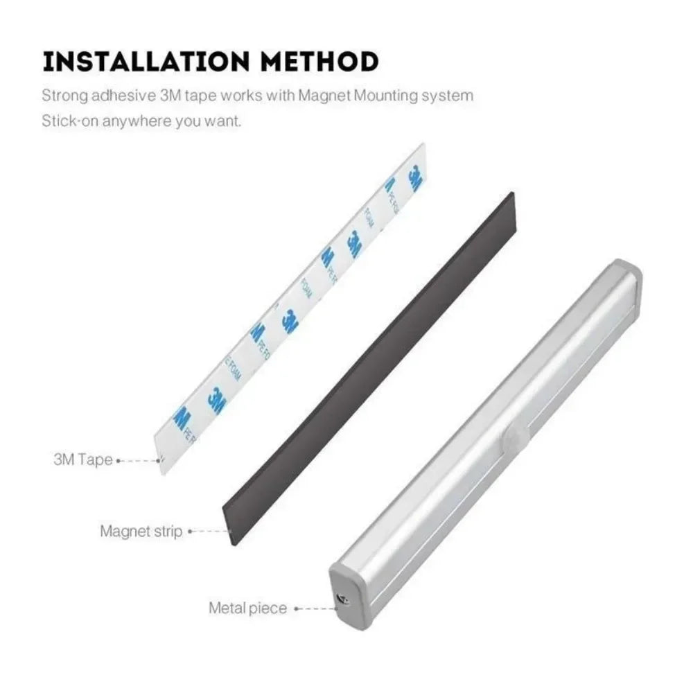 lampes led détecteur mouvement adhésif aimant moderne minimaliste batteries aaa