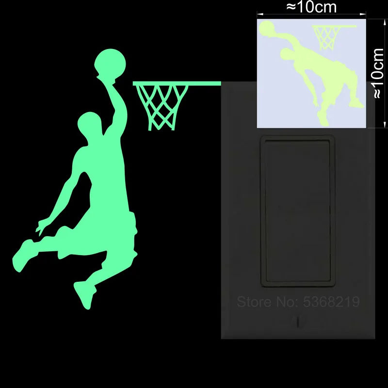 interrupteur mural adhésif basketteur vert fluo bleu fluo orange fluo moderne panneau commande opacité