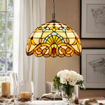Lampe suspendue Art Nouveau verre coloré floral chambre cuisine restaurant
