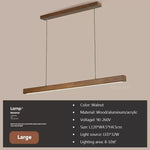suspension lumineuse bois naturel moderne long luminaire salon cuisine salle manger intérieur