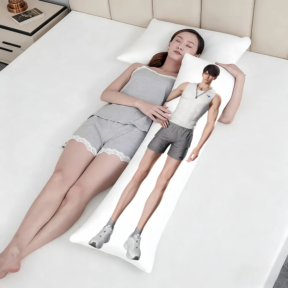 coussin moderne blanc personnage masculin serviette chaîne non toxique respectueux environnement 51x137CM
