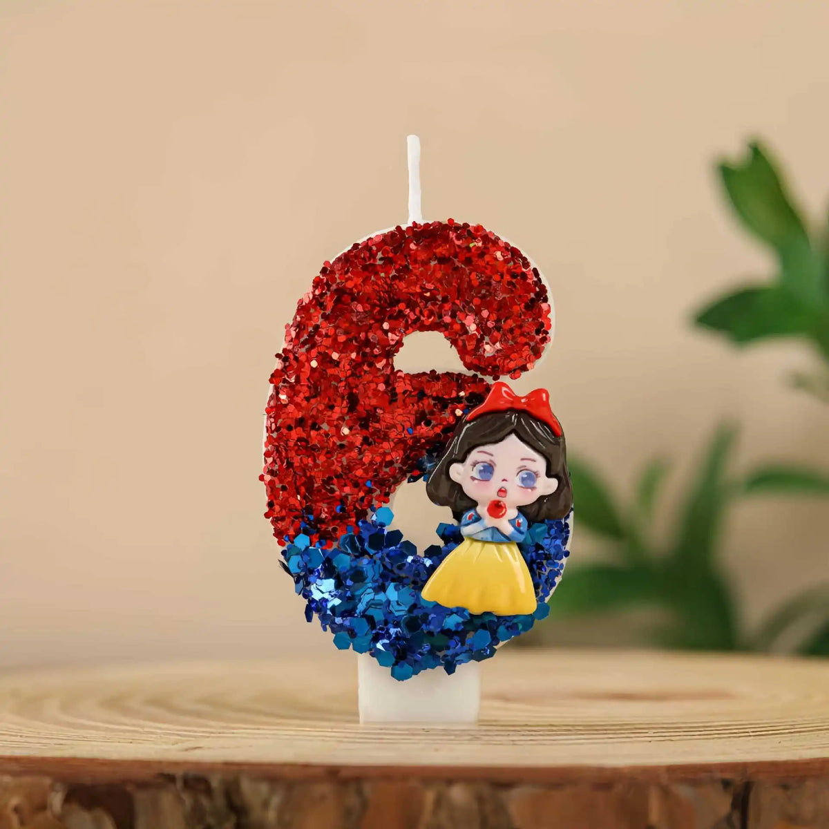 bougies numériques forme chiffres paillettées rouge bleu jaune blanc princesse anniversaire décoration gâteau festive