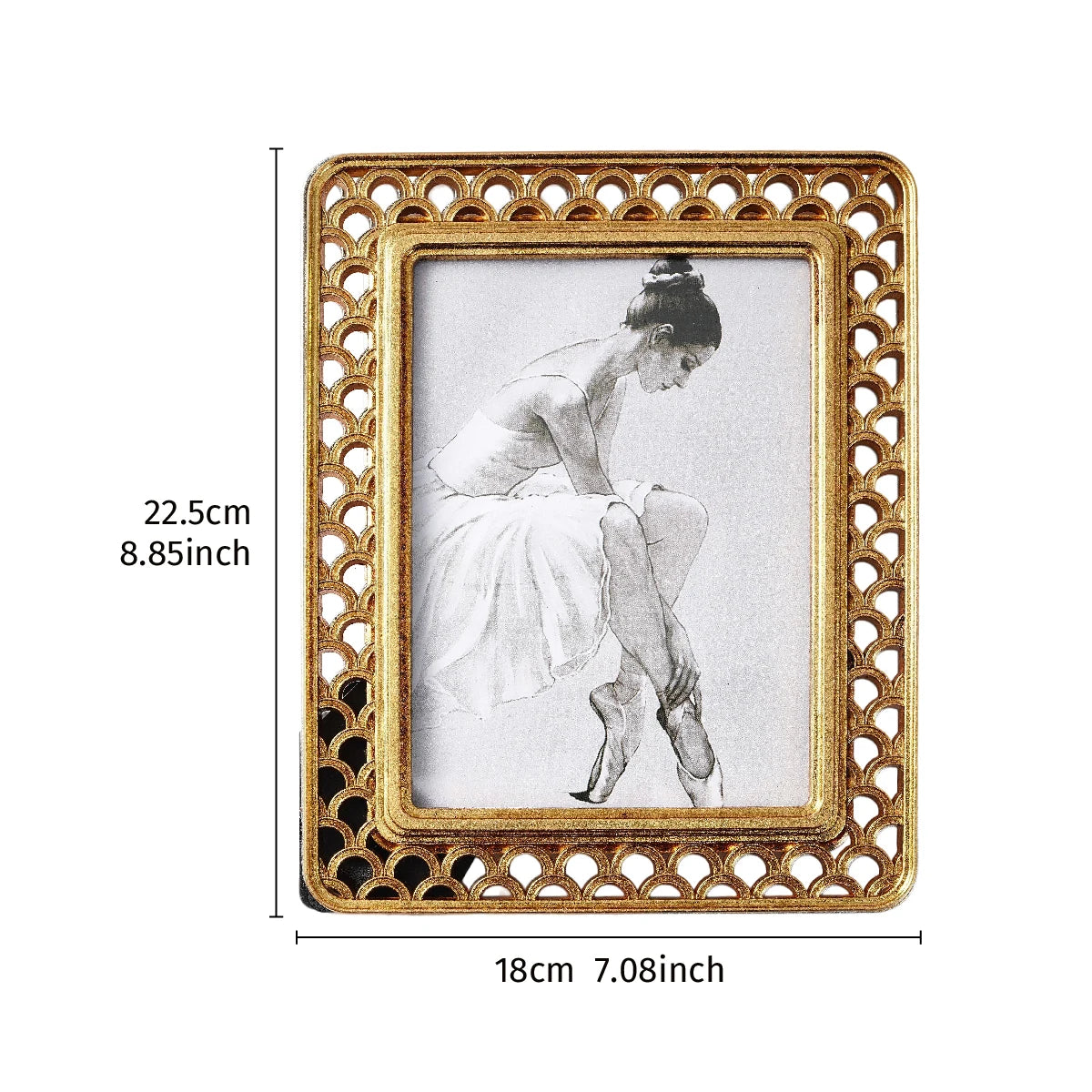 cadre photo doré argenté classique élégant support inclinable résine rectangle moderne decoration