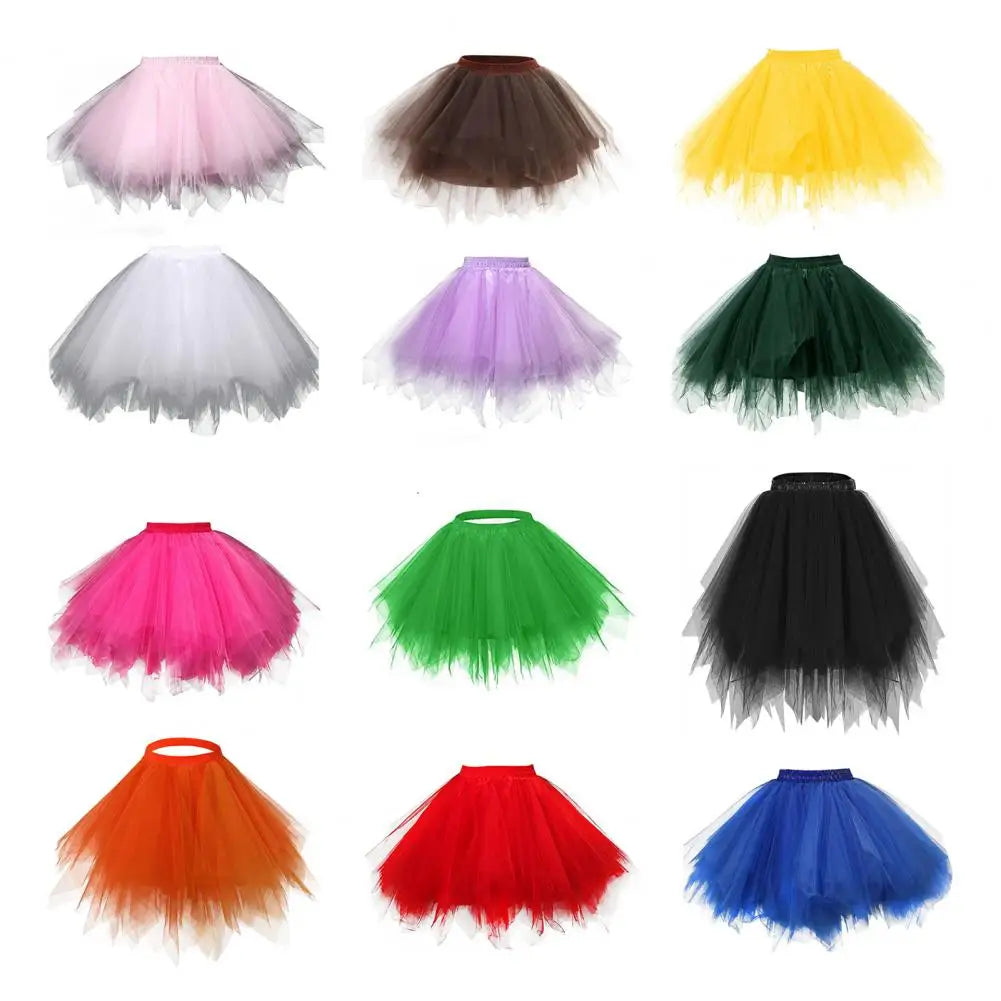 jupette tutu tulle femme classique élastique opaque mini blanc rose violet