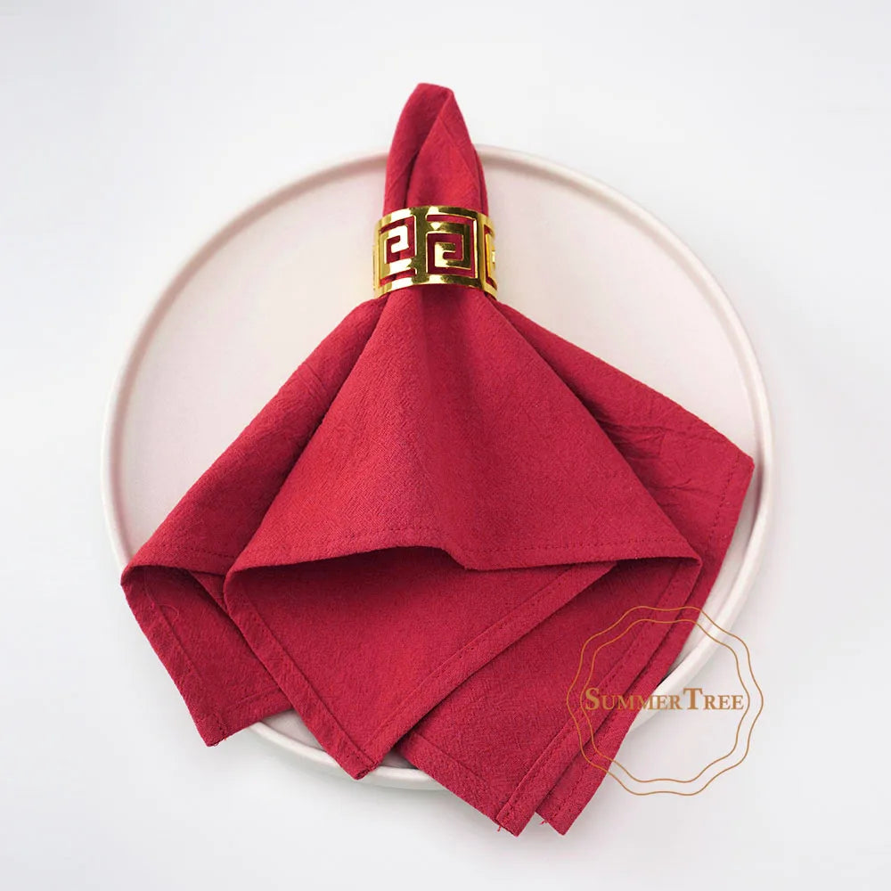 serviettes coton beige clair taille 40x40cm réutilisables classique maison party banquet