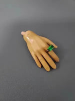 Bague miniature poupée 1/6 pierres précieuses boîte rangement décorative rouge