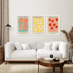 decoration murale moderne affiches fleurs stylisees Los Angeles Berlin Amsterdam chambre salon